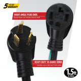 3-Prong to 4-Prong Dryer Cord Adapter with Ground Wire